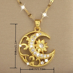 Girl's Sun Moon Star Necklace Light Jewelry for Friends