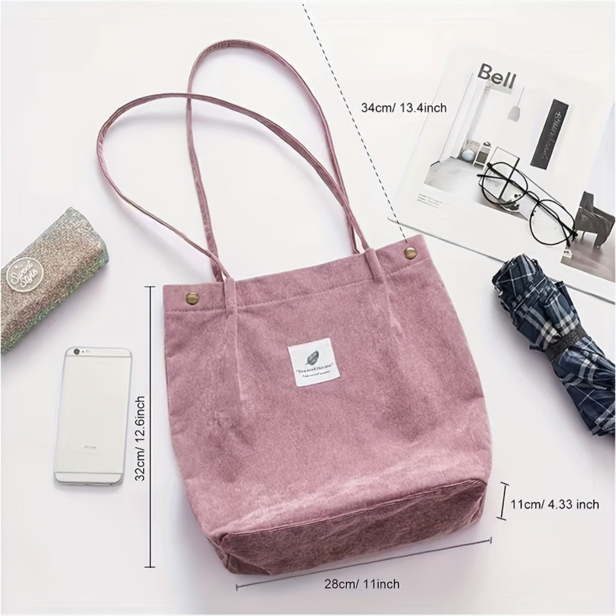 Casual Solid Shoulder Bag All Match Storage Handbag School Bag