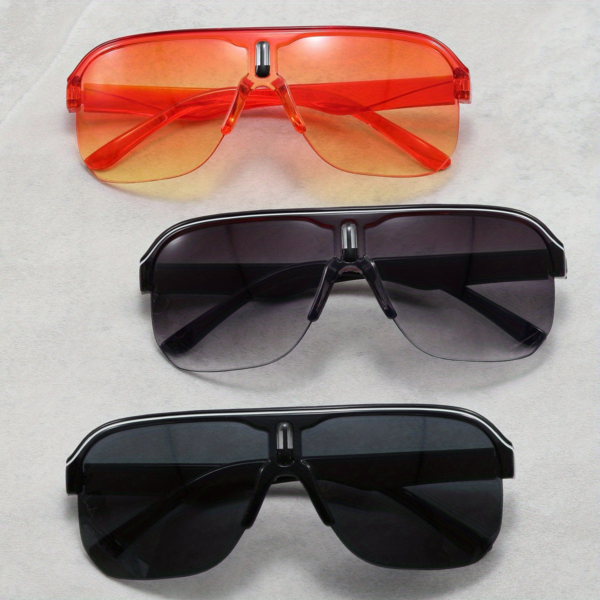 3pcs Men's Aviator Sunglasses Classic Half Frame