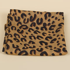 Leopard Print Chiffon Scarf Lightweight Floral Beach Wrap Shawl