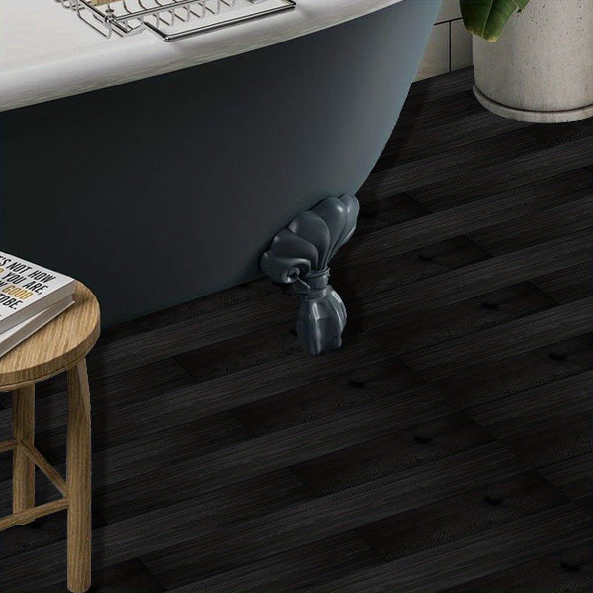 Wood Grain Sticker 5.91x35.46 inches PVC Frosted Non-slip Modern Style