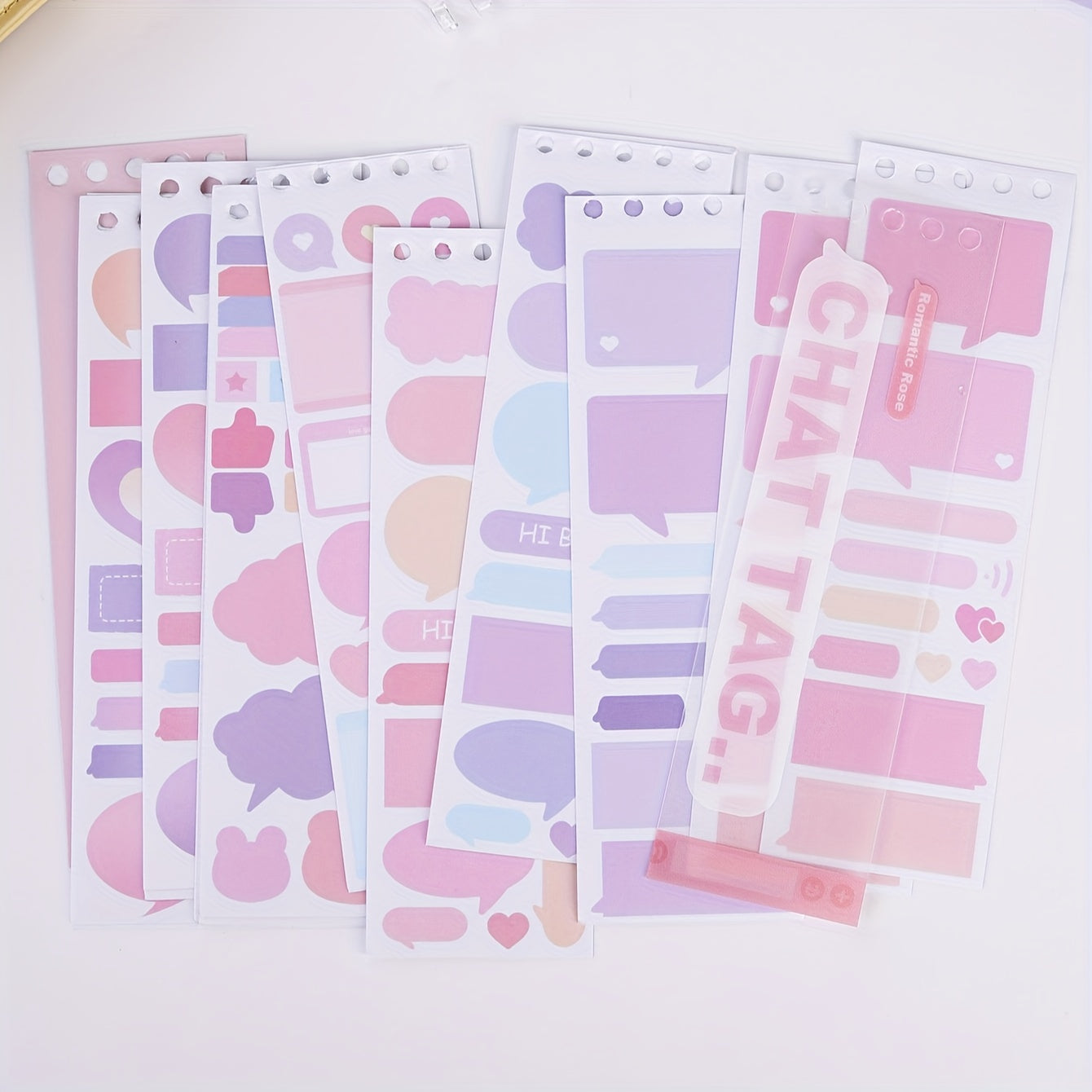 20 Gradient Purple Label Index Stickers Single Book 20 Sheets
