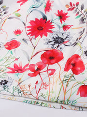  Floral Print High Rise A-line Skirt