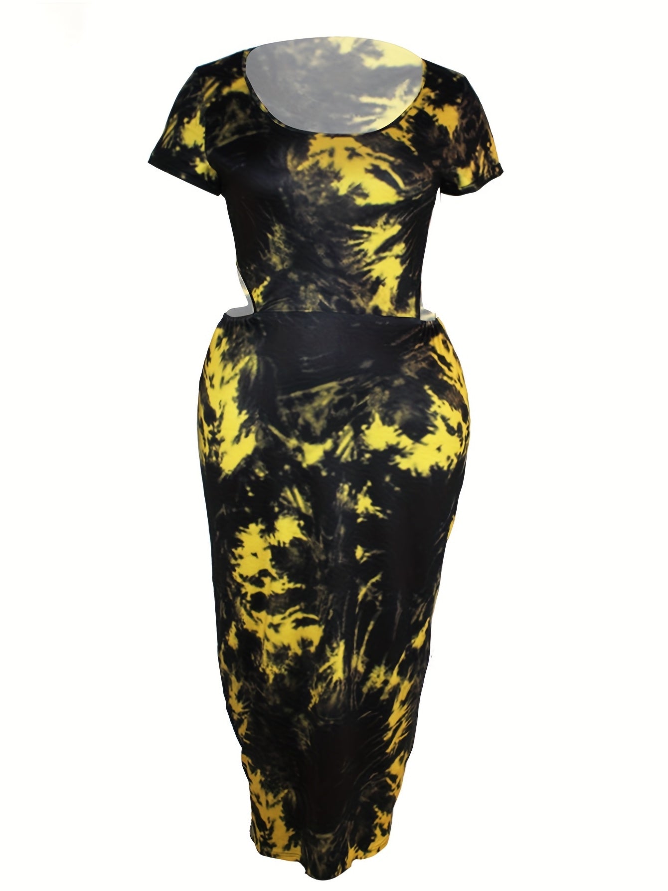  Tie Dye Cut Out Bodycon Dress