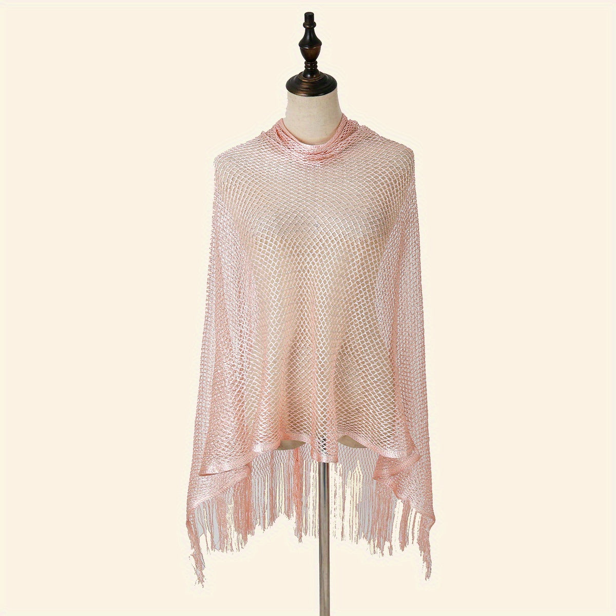 Mesh Shawl Sunscreen Tassel Wrap for Women