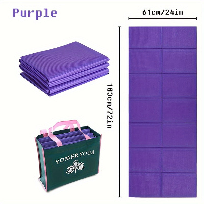 Portable Foldable Yoga Mat Non-slip Thickened Mat for Indoor Fitness Pilates