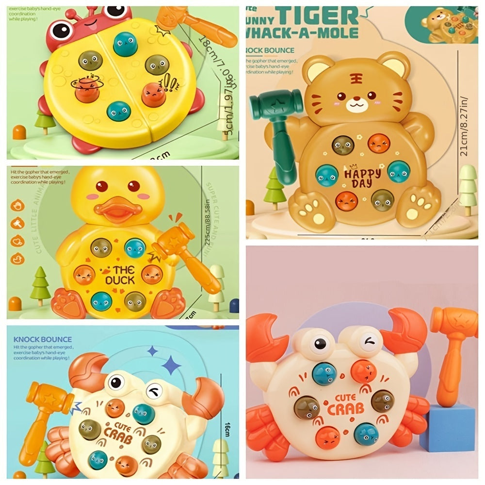 Montessori Baby Toys Toddler Board Game Animal Theme Knocking Game