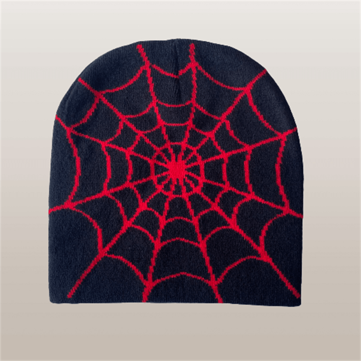 Y2K Gothic Spider Web Jacquard Skull Cap Unisex Warm Knit Hat