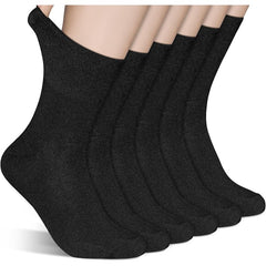 6 Pairs Diabetic Socks for Men & Women, Extra Roomy Toe Seams, Non Binding Top