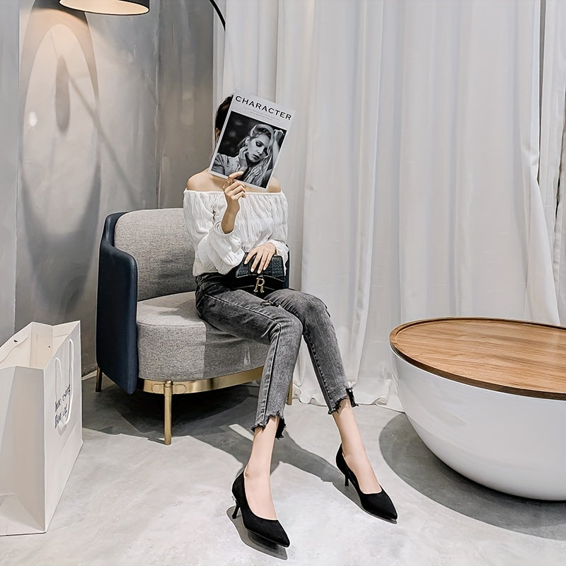 Women's Pointed Toe Kitten Heels Court Pumps