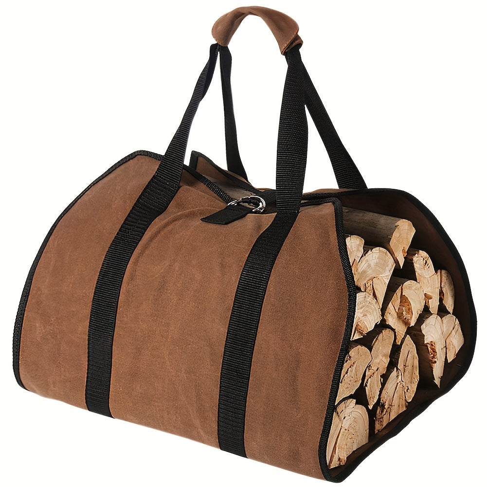 Firewood Carrier Waxed Canvas Log Carrier For Firewood Wood Carrying Bag