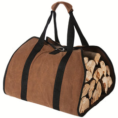 Firewood Carrier Waxed Canvas Log Carrier For Firewood Wood Carrying Bag