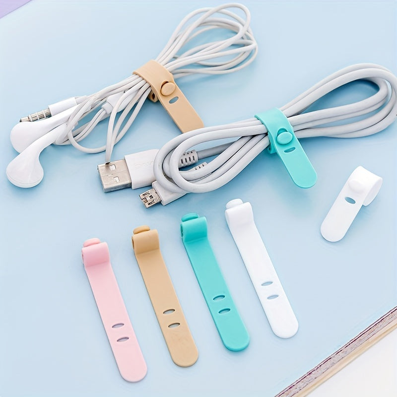 12PCS Candy Wire Winder Silicone Headphones Cable Organizer
