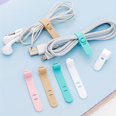 12PCS Candy Wire Winder Silicone Headphones Cable Organizer
