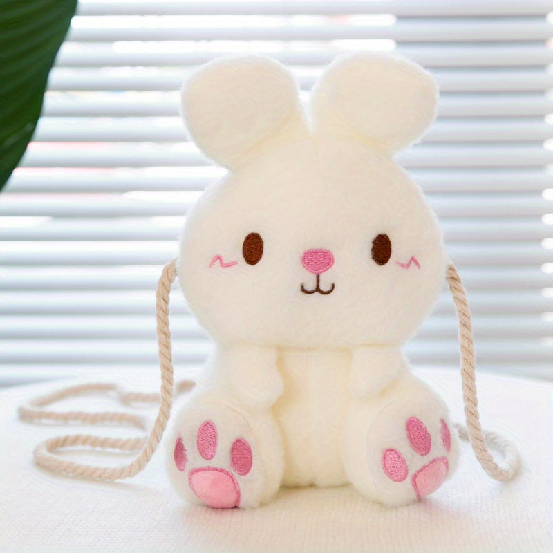 Kids Cartoon Plush Rabbit Bag Coin Purse Crossbody Travel Bag