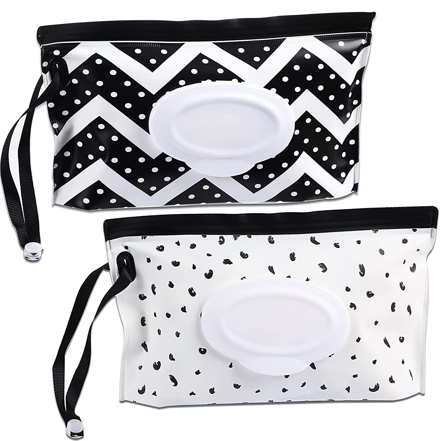 2pcs Baby Wipes Container Reusable Portable Wet Wipe Pouch Dispenser Baby Travel