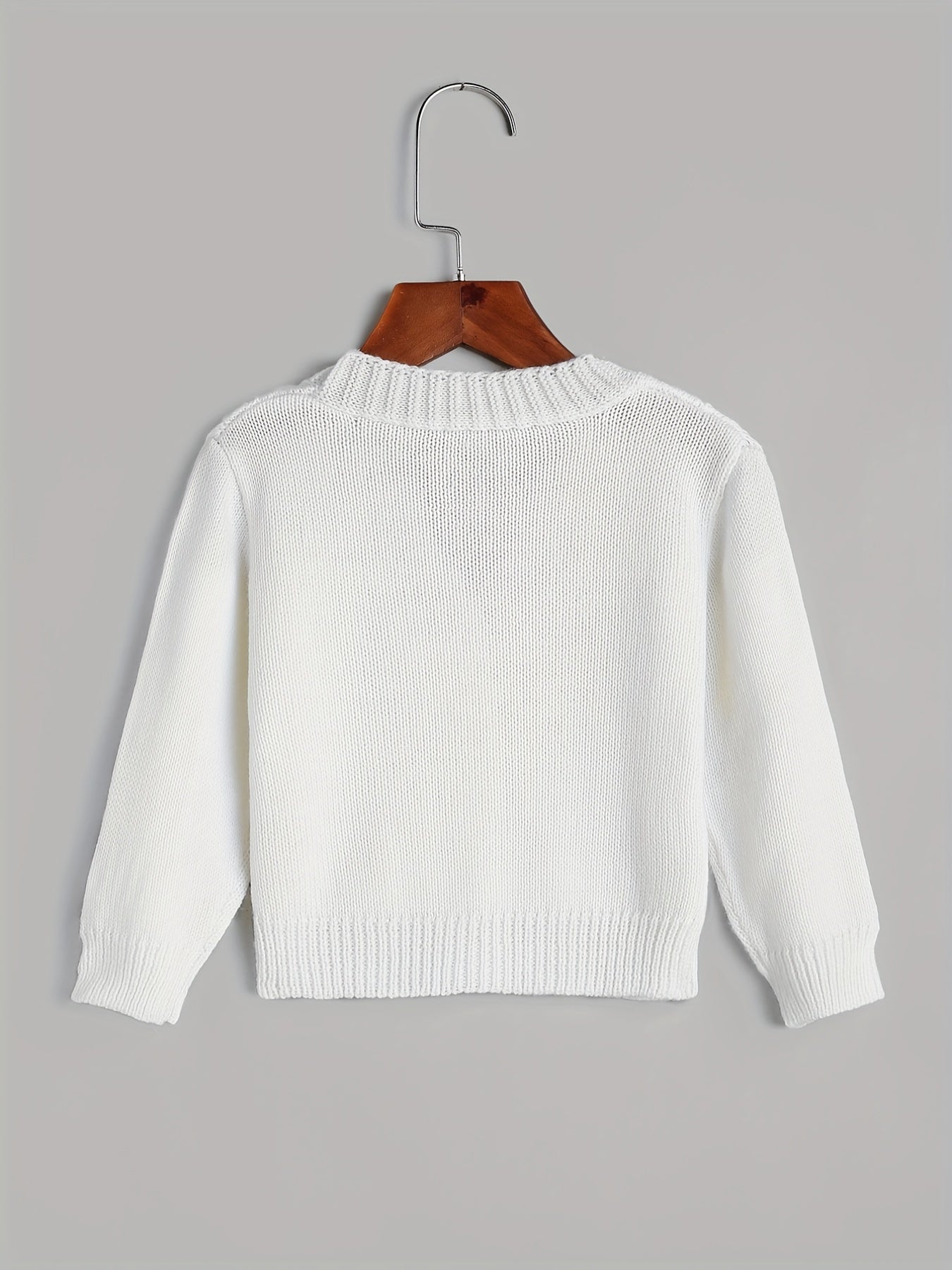 Kids Button V neck Knit Cardigan Sweater Coat Top For Toddlers