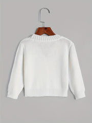 Kids Button V neck Knit Cardigan Sweater Coat Top For Toddlers