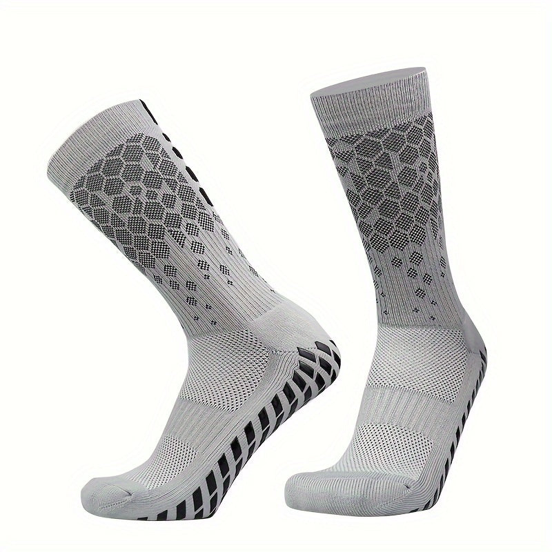 Men's Sports Grip Socks Non-slip Football Crew Socks