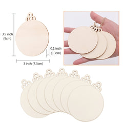 30pcs Round Wooden Discs With Holes 7 Unfinished Natural Wood Slices