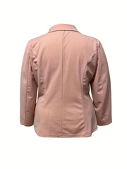  Solid Long Sleeve Button Blazer