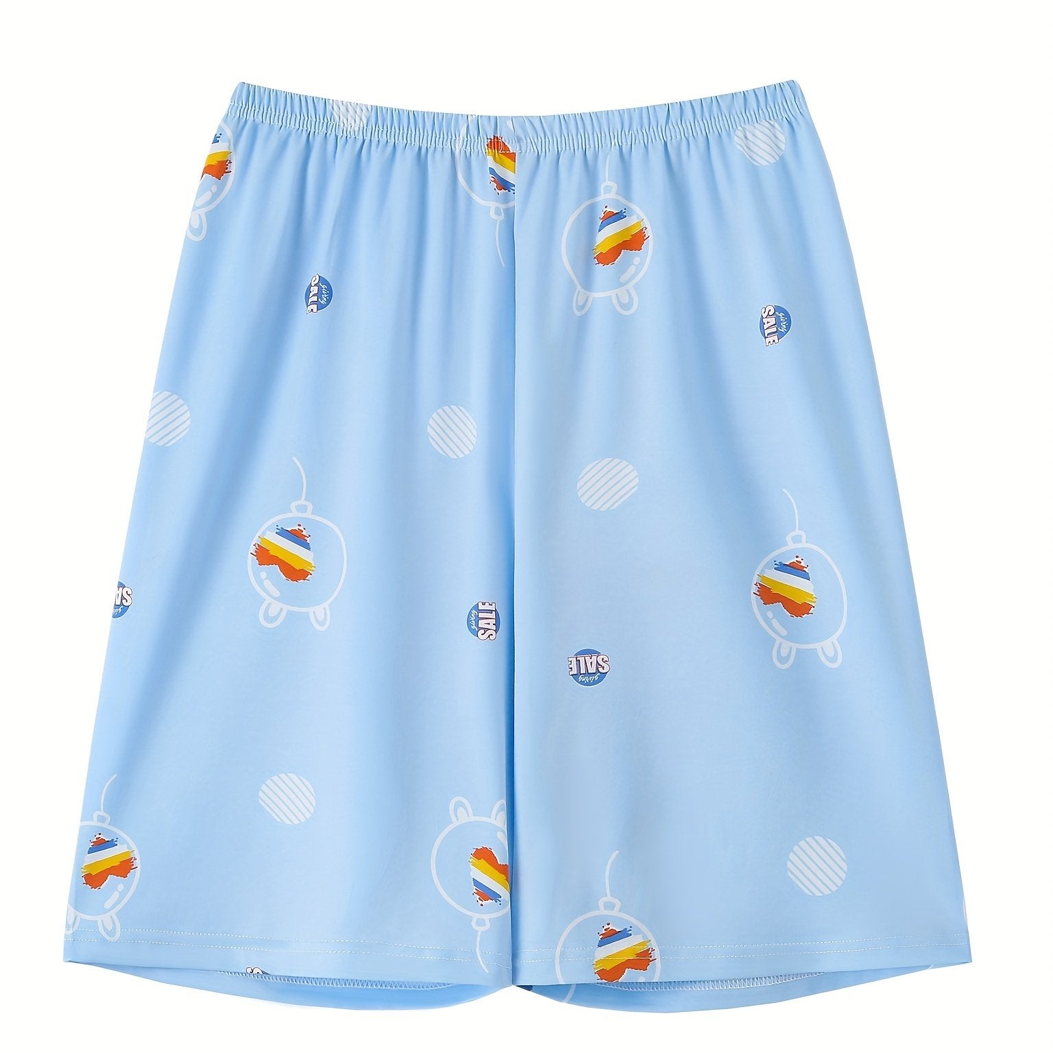  Pajama Bottoms Women's Plus Cartoon Print Elastic Loose Summer Shorts