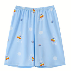  Pajama Bottoms Women's Plus Cartoon Print Elastic Loose Summer Shorts