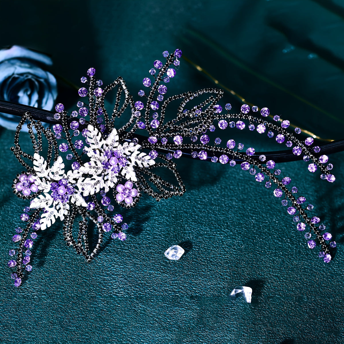 Purple Rhinestone Bridal Hair Accessory for Wedding HP254