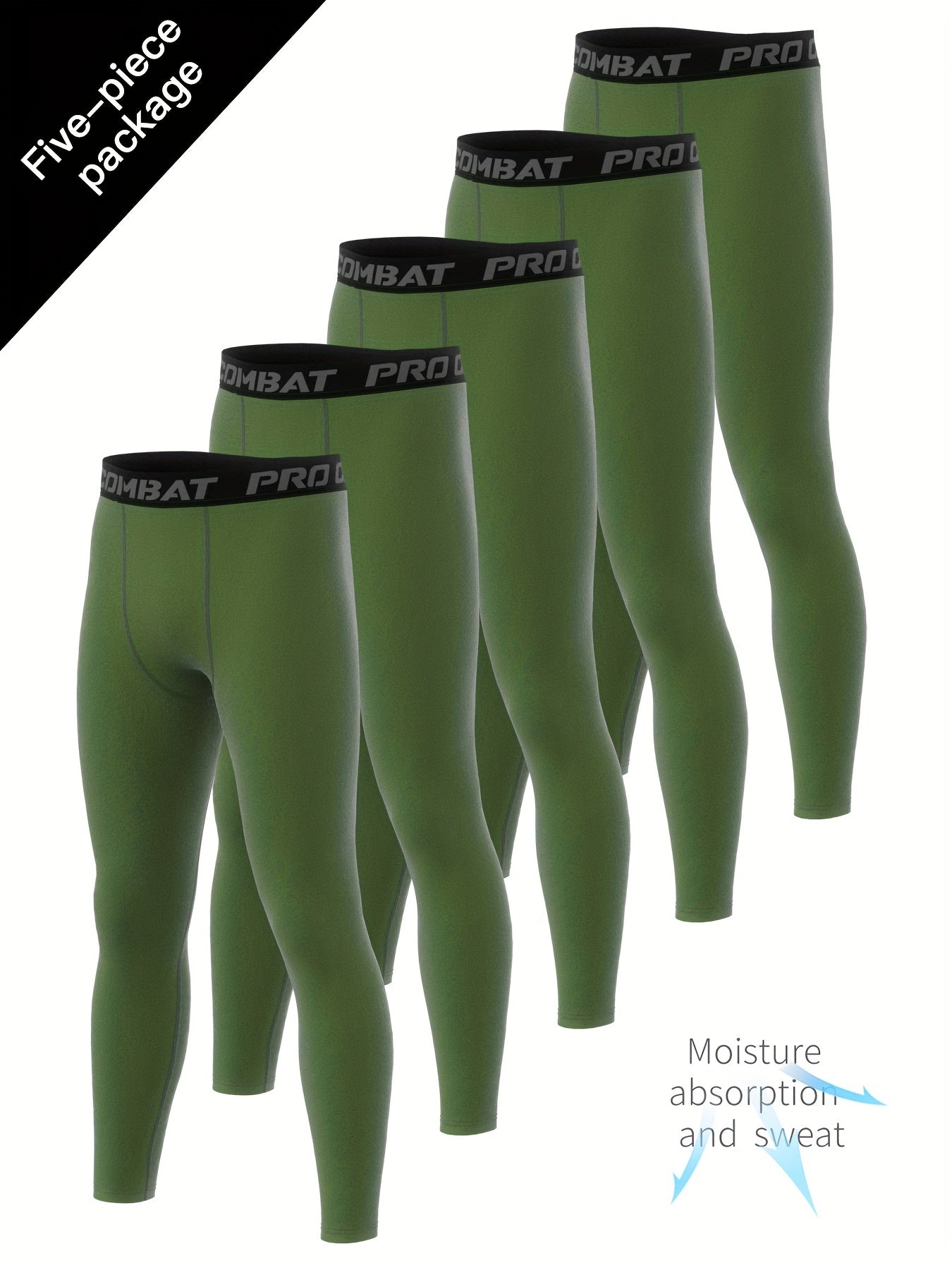Men's Solid Pocket Leggings Quick Dry Sports Compression Pants