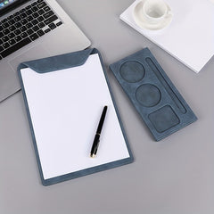 A4 Faux Leather Magnetic Board Clip