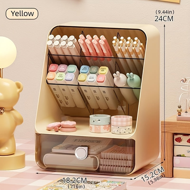 Desk Storage Box DIY Pen Holder Stationery Storage Home Office Supplies