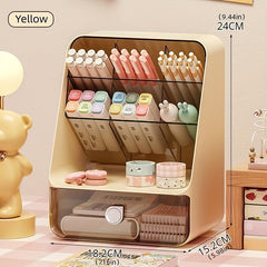 Desk Storage Box DIY Pen Holder Stationery Storage Home Office Supplies