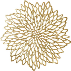 Metallic Round Flowers Shape Placemat Home Insulation Tea Coaster Plate Mat