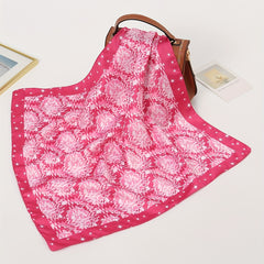 Geometric Tie Dye Square Scarf Print Satin Bandana Silk Neckerchief