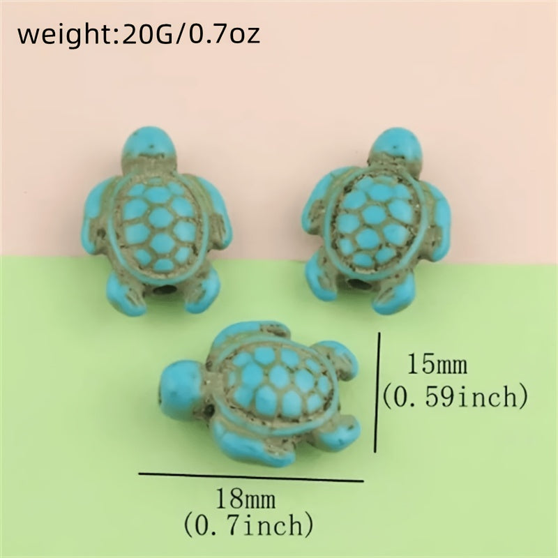 20PCS Turquoise Turtle Natural Stone Beads for DIY Bracelet Necklace