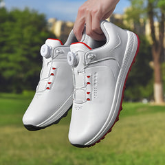 Men's Non Slip Golf Shoes with Rotating Buckle & Shock Absorption