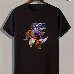 Dinosaur Print Men's Graphic T-Shirt for Summer