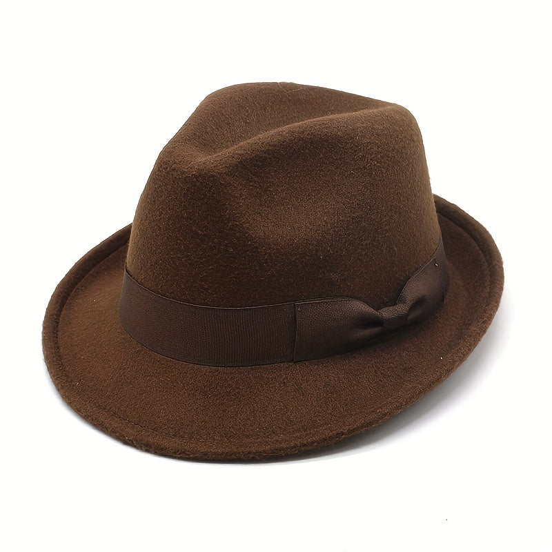 Men's Retro Felt Small Top Hat Jazz Hat For Dancing Meeting