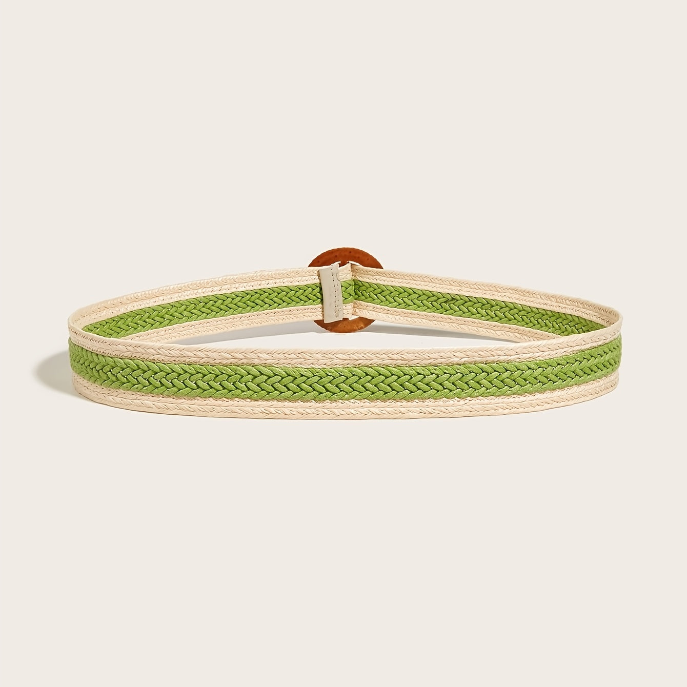 Vintage Braided Wax Rope Straw Belt