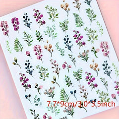 50 Small Flower Leaf Nail Resin Craft Decal Stickers DIY Decor