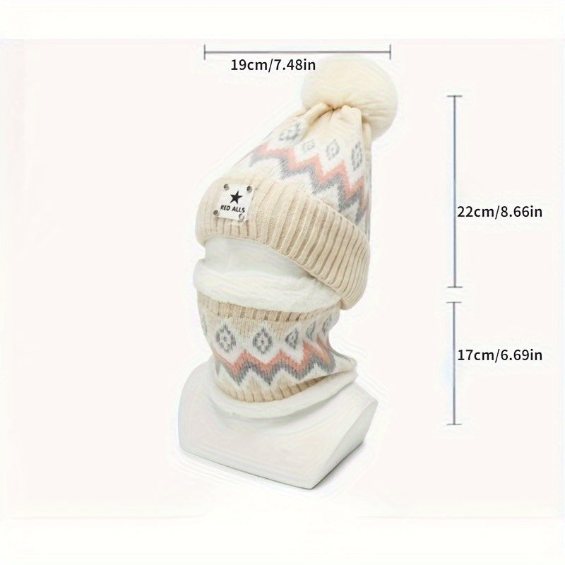 Cozy Winter Beanie Gray & Cable Pattern Ear Flap Hand Wash Festive Headwear