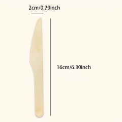 100pcs Disposable Fork Natural Biodegradable Birch Fork Disposable