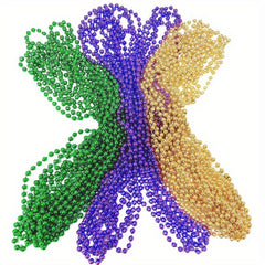 3pcs Multicolor Beaded Party Necklaces for Women & Men