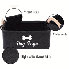 Bone & Letter Graphic Pet Storage Basket For Dog And Cat