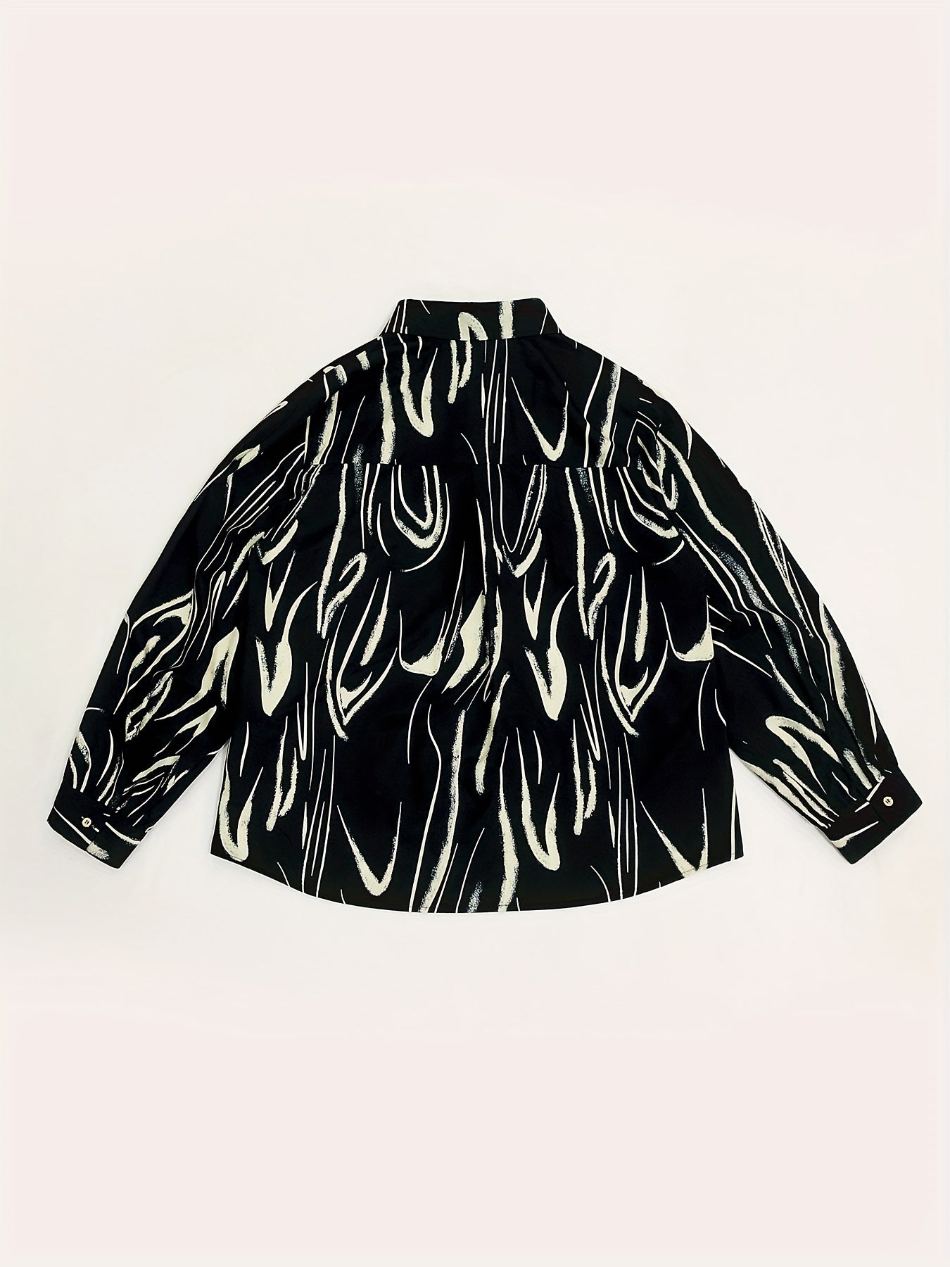  Women's Stripe Print Long Sleeve Button Up Shirt