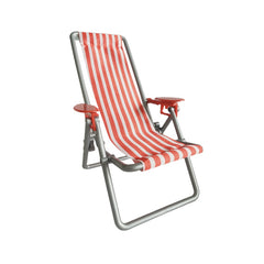 Mini Beach Chair Folding Canvas Striped Dollhouse Accessory