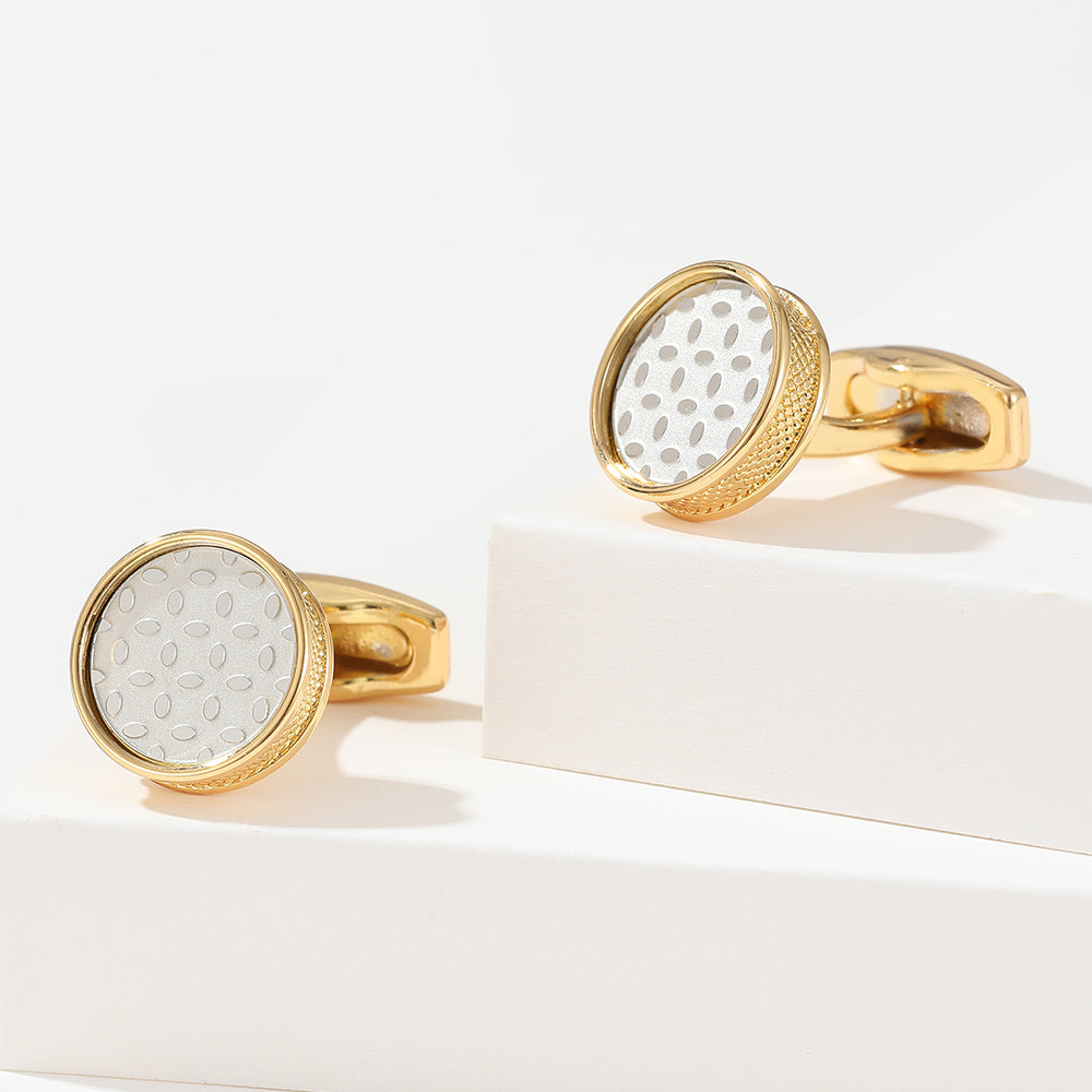 Men's Round Gold Cufflinks