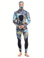 Men's Neoprene 3mm Hoodie Wetsuit Camo Mid Stretch Full Suit