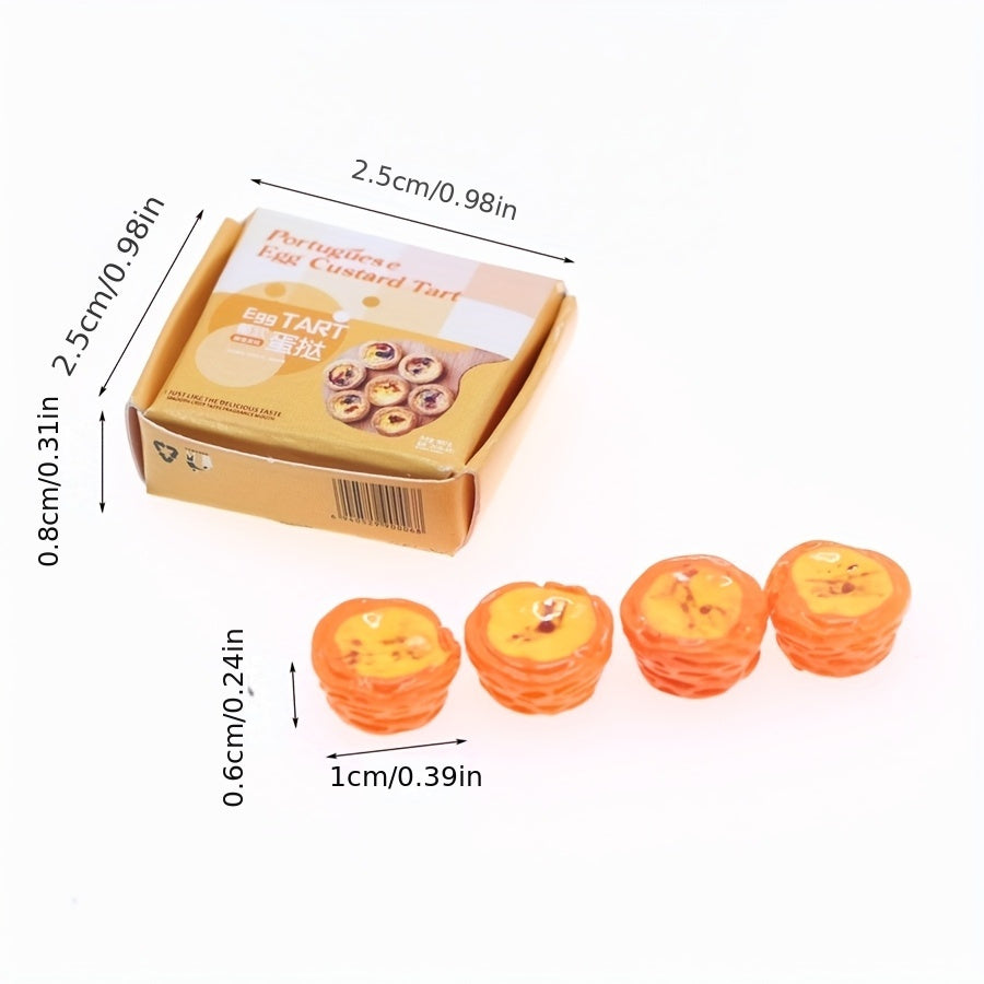 Portuguese Egg Tart Dollhouse Decor Paper Model Accessories