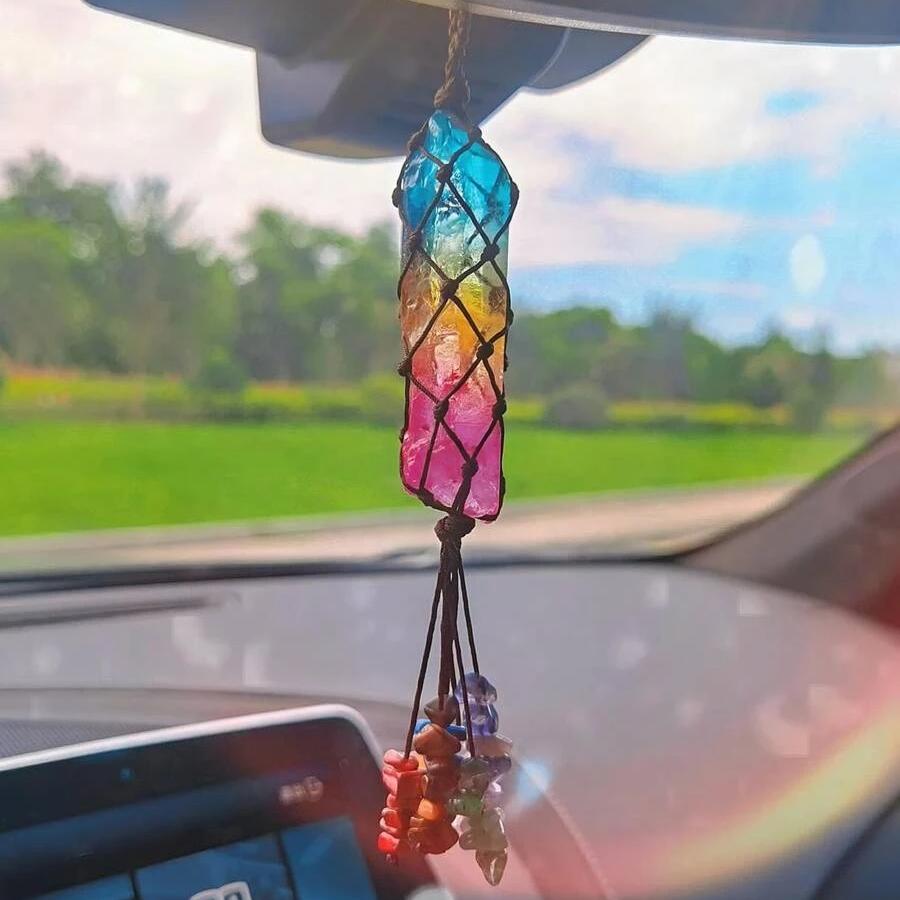 Crystal Car Hanging 7 Chakra Stones Ornament